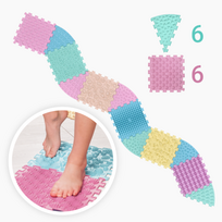 Ortopedinis sensorinis kilimėlis Ortek Mix Puzzle (6 dalys + 6 sektoriai) PASTELINIS