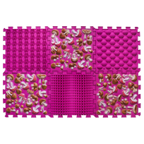 Masažinis ortopedinis kilimėlis „Puzzle Mix““ 6 elementai „Rožiniai grybai“