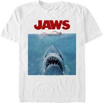 Vyriški Jaws filmo plakatą vaizduojantys didelio dydžio marškinėliai S balta