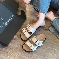 Birkenstock, vieno žodžio stilingos šlepetės vasaros dėvėjimui, laisvalaikio plokščiapadžiai minkštapadžiai paplūdimio batai 36-37 is suitable for 35-36