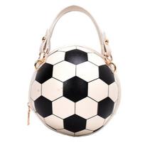Women Ladies Football Volleyball Round Crossbody Shoulder Bag Pu Leather Tote Purse Handbag Chain Purse Satchel 1 balta