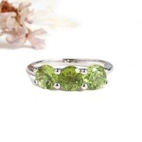Classic Natural Peridot round 6.0mm ring real gemstones 925 sterling silver fine jewelry for Ladie's birthday anniversary gifts US RING SIZE:6# balta