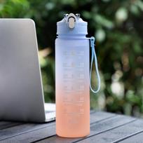 750 ml sportinio vandens butelis su laiko žymekliu, nepralaidus puodelis Motyvuojantis nešiojamas vandens butelis, skirtas lauko sportui, fitnesui, be BPA 750ML mėlyna