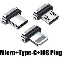 FONKEN Type-C Plug Micro USB įkroviklio kištuko adapterio magnetinio laido jungtis 8 kontaktų kištukas, skirtas iPhone Micro+Type-c+For IOS Plug
