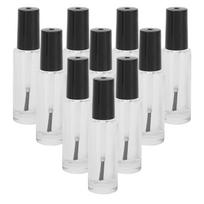 10pcs 8ml Empty Nail Polish Glass Bottles Accessory with Brush Cap Mixing Balls Funnel white