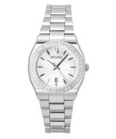 Bulova Surveyor Deimantinis Nerūdijančio Plieno Perlamutrinis Kvarcinis 96R245 Moteriškas Laikrodis perlamutro spalvos