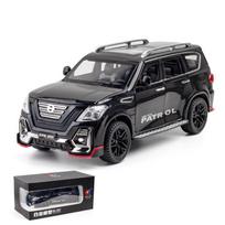 1/24 Scale Patrol Diecast Leloy Automobilių Modelis Visureigis visureigis Žaislinis automobilis su šviesa ir garsu Nutraukiama žaislų kolekcija vaikams Suaugusiesiems Dovanos 1/24-Size:21*9*8.3cm juoda