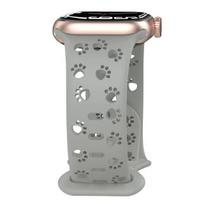 Šuns letenos silikoninis dirželis Apple Watch juostai 49mm 46mm 45mm 44mm 41mm 40mm 38mm Correa Apyrankė Series 10 9 8 7 6 5 4 3 SE Ultra2 38-40-41mm S10-42 šviesiai pilka spalva