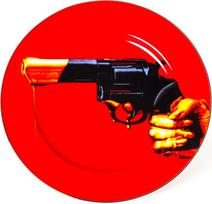 Seletti Lėkštė Seletti Wears Toiletpaper Revolver su auksiniu kraštu