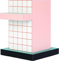 Seletti Šoninis stalas Seletti Supersidetable su languotais raštais raudonos spalvos