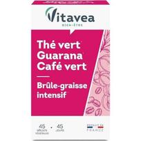 Vitavea Žalioji arbata Guarana Žalias kavos pupelių ekstraktas Intensyvus riebalų degintojas Padeda kovoti su antsvoriu Maisto papildas 45 kapsulės 605