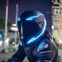 Atsparus vandeniui Motociklo Dviračio Šalmas LED Šalto Šviesos Juostelė EL Lipdukas 4 Mirksintys Įspėjamieji Žibintai Naktinio Važiavimo Šalmo Rinkinys. Blue