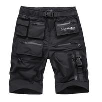 Daug kišenių Taktinės Funkcinės Šortai Vasaros Vyriški Drabužiai Y2K High Street Punk Stiliaus Techwear Greitai Džiūstantys Kelnės Pantalone M juoda