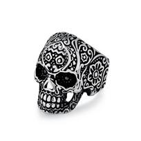 Vintage Punk Skull nerūdijančio plieno žiedas vyrams Hiohop Ghost Titanium Gimtadienio vakarėlio papuošalų priedai 7#