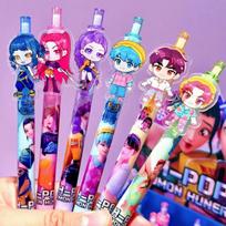 Kpop Demonų Medžiotojai Mielos 0,5 mm Juodos Gelio Rašikliai Kawaii Raštinės Prekės Animacinių Filmų Anime Darinio Periferiniai Įrenginiai Mokyklos Biuro Reikmenys Dovanos