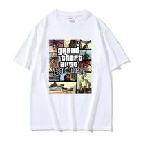 2024 Grand Theft Auto Vice City Print 100% medvilnės marškinėliai GTA žaidimas vyrams moterims kasdieniai marškinėliai Harajuku unisex marškinėliai viršūnės drabužiai#Spalva(1) S juoda