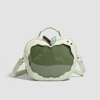 Baji Cute Two-Dimensional Girl Niche Ita Bag: Sweet Style Apple Crossbody Handbag Collection žalia