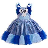 Nauja Mergaičių Animacinis Bruy Karikatūros Spaudinys Princesės Suknelė Cosplay Vaikų Pūsta Suknelė 80cm