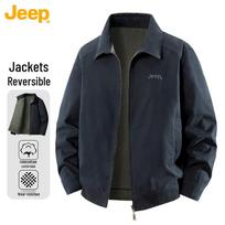 JEEP vyriškas dvipusis darbo striukė su stovinčia apykakle M juoda