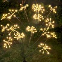 60 LED saulės fejerverkų šviestuvų, lauko automatinis jungiklis, maitinami saulės energija, tinkami kiemo takeliams, gėlynams ir terasos dekoravimui 60led-warm