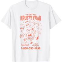 SpongeBob SquarePants The Krusty Krab Delivery Vintage Ad T-Shirt S balta