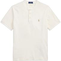 Polo Ralph Lauren Medvilniniai marškinėliai trumpomis rankovėmis su Henley apykakle ir sagomis, siuvinėtu arkliuku Vyriški viršutiniai drabužiai MNPOKNI1N823568-101 S