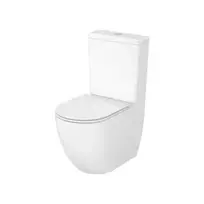 Klozetas CERSANIT BESTO PRO OVAL, pastatomas, universalus nubėgimas 3/6L, apatinis įvadas, su sukūri