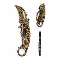 Sulankstomas karambit peilis su aštria geležte - Snake skin