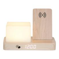 Su belaidžiu pakrovėju skaitmeninis/stalinis žadintuvas Retro LED Night Light – Karlsson