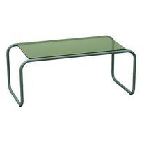Žalios spalvos kavos staliukas su stikliniu stalviršiu 40x80 cm Ventana – Leitmotiv
