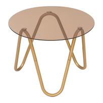 Apvalios formos šoninis stalas su stikliniu stalviršiu ø 50 cm Ventana Round – Leitmotiv