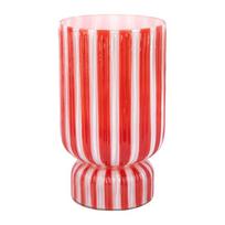 Raudonos spalvos iš stiklo vaza (aukštis 26 cm) Rayado Retro – PT LIVING