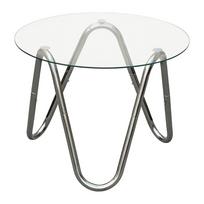 Apvalios formos šoninis stalas su stikliniu stalviršiu ø 50 cm Ventana Round – Leitmotiv
