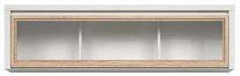 Vitrina Kaspian, ąžuolo sp./balta sp., 143.5 cm x 30.5 cm x 40 cm