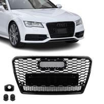 RS išvaizdos Priekinės Grotelės skirtos Audi A7 / S7 C7 (10-14) pre-facelift, juodos blizgios