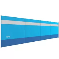 Turistinė uždanga nuo vėjo, 4 skydų privatumo uždanga su langu 725 x 140 cm, mėlyna