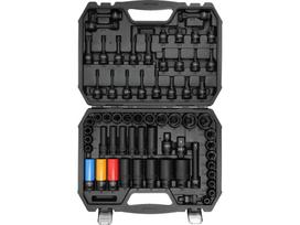 Smūginių galvučių ir antgalių rinkinys | 1/2" | su adapteriais | 64 vnt | 10 - 32 mm (YT-10260)