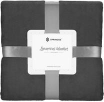 Pledas Springos Luxurious Blanket Extra Thick, tamsiai pilka sp., 200 cm x 220 cm