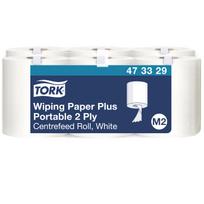 Nešiojamieji popieriniai rankšluoščiai TORK PLUS, 473329, 2 sl., 23.3 x 19.3 cm, 93 m, balta sp.