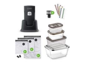 Caso Professional Hand Vacuum Sealer with Accessories | Vacu OneTouch Pro Set | Power 20 W | Black