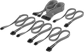 Corsair Premium Sleeved DC Cable Starter Kit, für Typ-5-Netzteil - schwarz/weiß