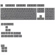 Glorious GPBT Basics Keycaps, ANSI Layout (US), PBT, Dye-Sub - Armor Grey