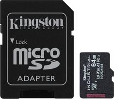 Kingston | UHS-I | 64GB | microSDHC/SDXC Industrial Card | Flash memory class Class 10, UHS-I, U3, V30, A1 | SD Adapter