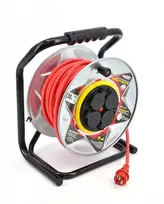 AW EXTENSION CABLE REEL METAL 50m 3x2.5mm RED HEAVY DUTY 16A / 3680W / IP44