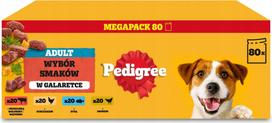Pedigree Adult Selection of flavours in jelly - wet dog food - 80x100g