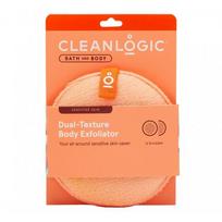 Cleanlogic Bath & Body Sensitive Skin Dual-Texture Body Exfoliator Kūno šveitimo kempinė, Coral