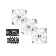 Bitspower Notos RGB PWM Fan, 120mm - White, 3-Pack
