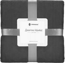 Prekė su pažeista pakuote. Pledas Springos Luxurious Blanket Extra Thick, tamsiai pilka sp., 150 cm x 200 cm