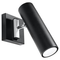 Prekė su pažeista pakuote. Šviestuvas sieninis Sollux Direzione SL.0498, GU10, 1 x 40 W, juoda sp.