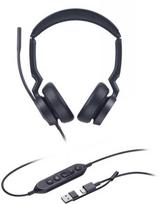 Yealink UH46 Dual Teams USB-C/A ausinės, laidinės, 20–20 000 Hz, biurui / skambučių centrui, 166 g, ausinės, juodos